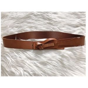 Live Love Loft brown leather knotted belt size S/M